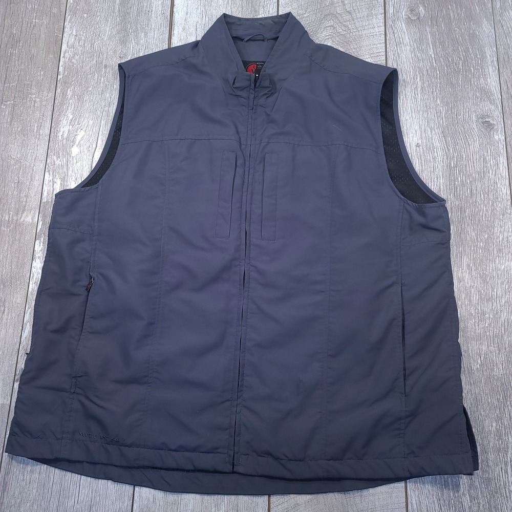 SCOTTEVEST SeV Travel Vest Mens XXL Gray Tech Lightweight Multi-Pocket Puffer